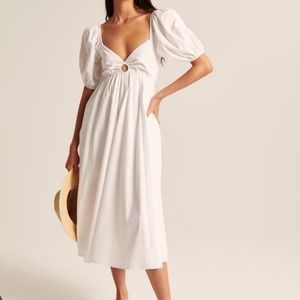 O ring puff sleeve midi dress from Abercrombie & Fitch